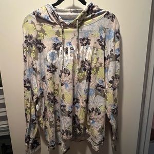 CALVIN KLEIN Modal Performance Floral Pullover Hoodie Stretch Plus Size 2X
